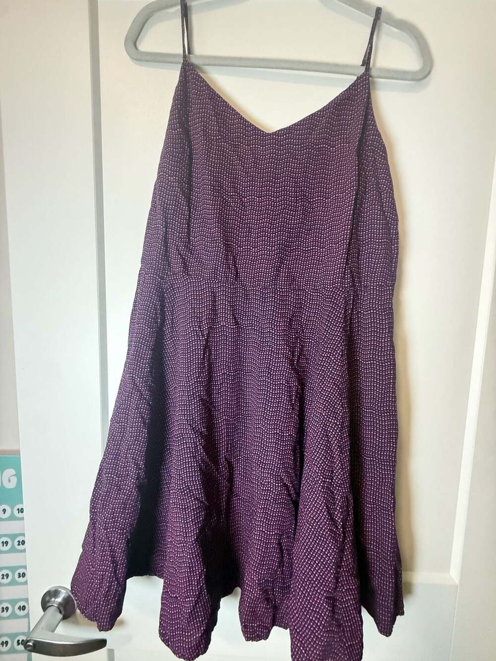 Gap Women's Purple and Pink Polka Dot Spaghetti Strap Viscose Sun Dress